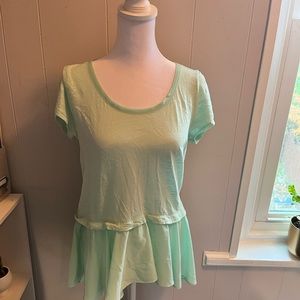 Anthropologie postage stamp mint swing T-shirt